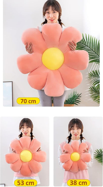 Grafingy Flower Pillow, Flower Shaped Throw Pillow Floor Pillow Soft Seating Cushion Room Decor Plush Pillow for Bedroom, Sofa, Bed, Reading (21 inch, White)