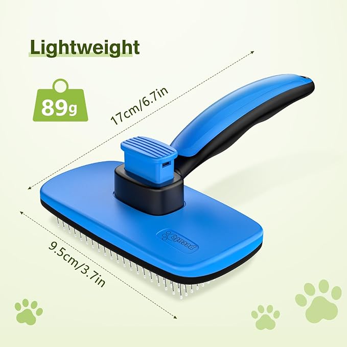 Pecute Self-Cleaning Slicker Brush for Dogs, Cats, Lightweight Dog Brush for Shedding Massaging Grooming, Cat Brush Gently Removes Loose Fur Undercoat for Small Dogs Cats Rabbits of All Hair Types
