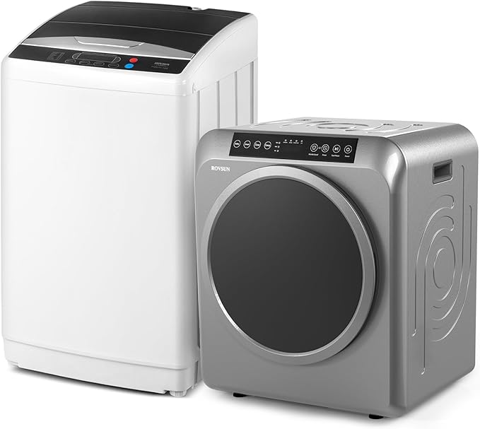 ROVSUN 3.5CuFt Portable Clothes Dryer and 25LBS Full-Automatic Washing Machine
