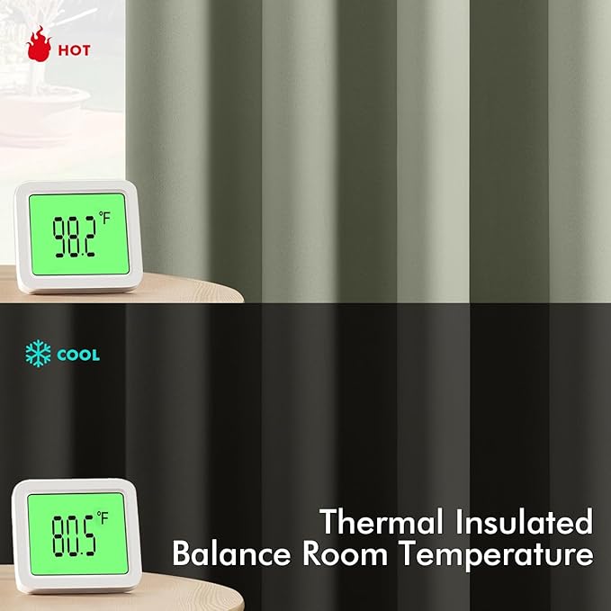 MIULEE Sage Green Blackout Curtains