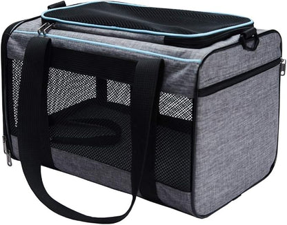 Vceoa 17.5x11x11 Inches Cat, Dog Carrier for Pets Up to 16 Lbs, Soft-Sided Cat Bag Animal Carriers Travel Puppy Carry As a Toy of Fabric Pet Home