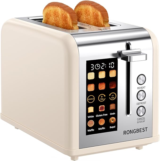 2 Slice Easy Touch Screen Toaster, Stainless Steel Toaster