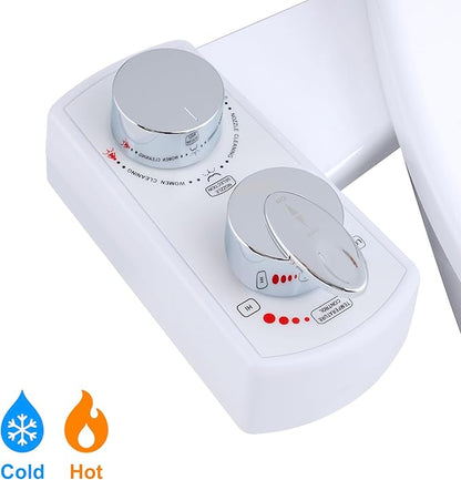 Hibbent Bidet Attachment for Toilet, Hot and Cold Water Spray Non-Electric Dual