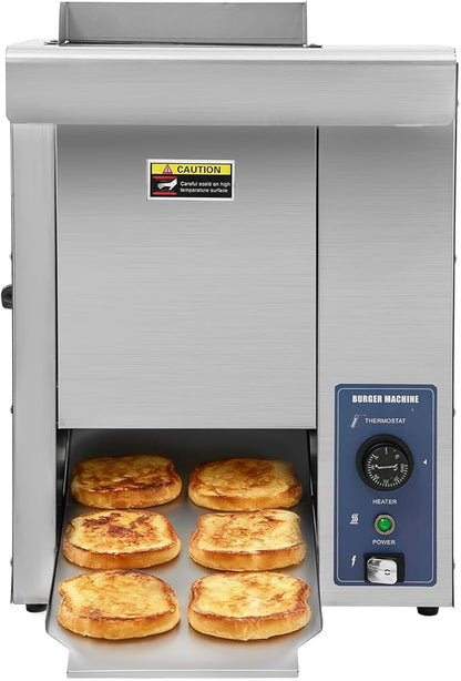 Commercial Burger Bun Toaster, 2000W Commercial Hamburger Bread Baking Machine