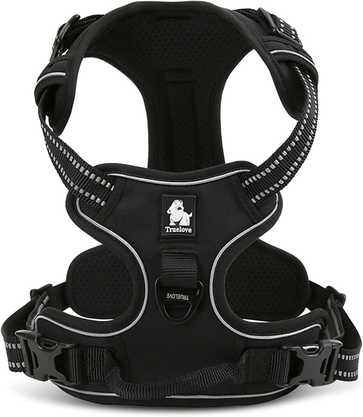 TRUE LOVE Truelove Adjustable No-Pull Dog Harness Reflective Pup Vest Harnesses Comfortable Control Brilliant Colors TLH5651(Black,M)