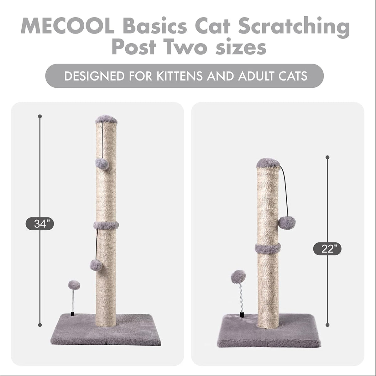 MECOOL Cat Scratching Post Premium Basics Kitten. Everyday comfort that fits naturally into your space.