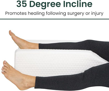 Xtra-Comfort Leg Elevation Pillow- Leg Wedge for Knee, Swelling, Elevation, After Surgery Must Haves - Post Surgery, Knee Pain Relief - Breathable for Knee, Ankle and Foot - Improve Blood Circulation