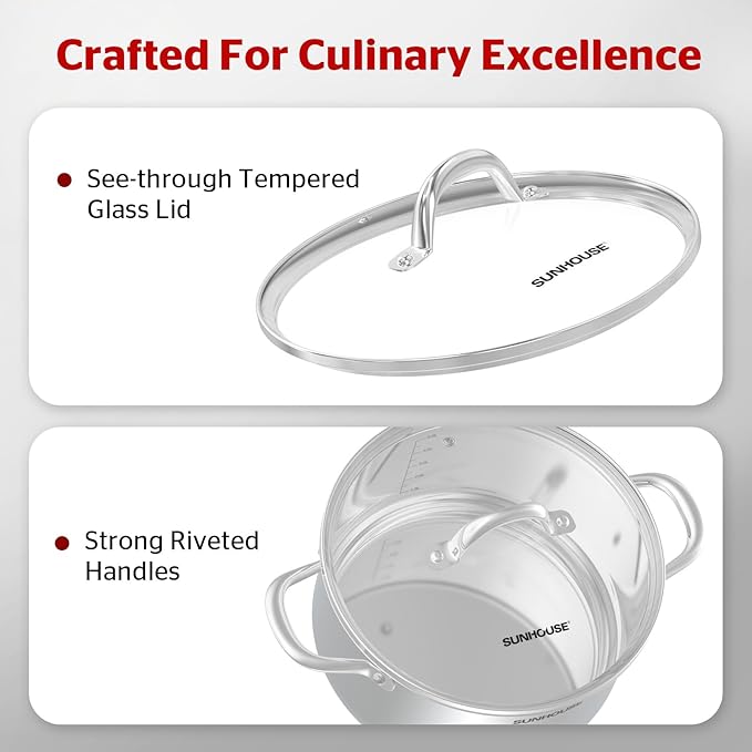 SUNHOUSE Stainless Steel Stock Pot