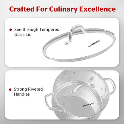 SUNHOUSE Stainless Steel Stock Pot