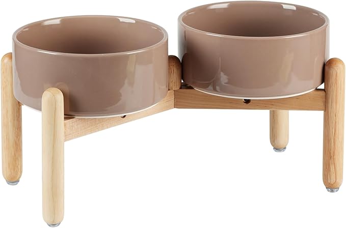 Ceramic 7.3inch Raised Double Bowls Set