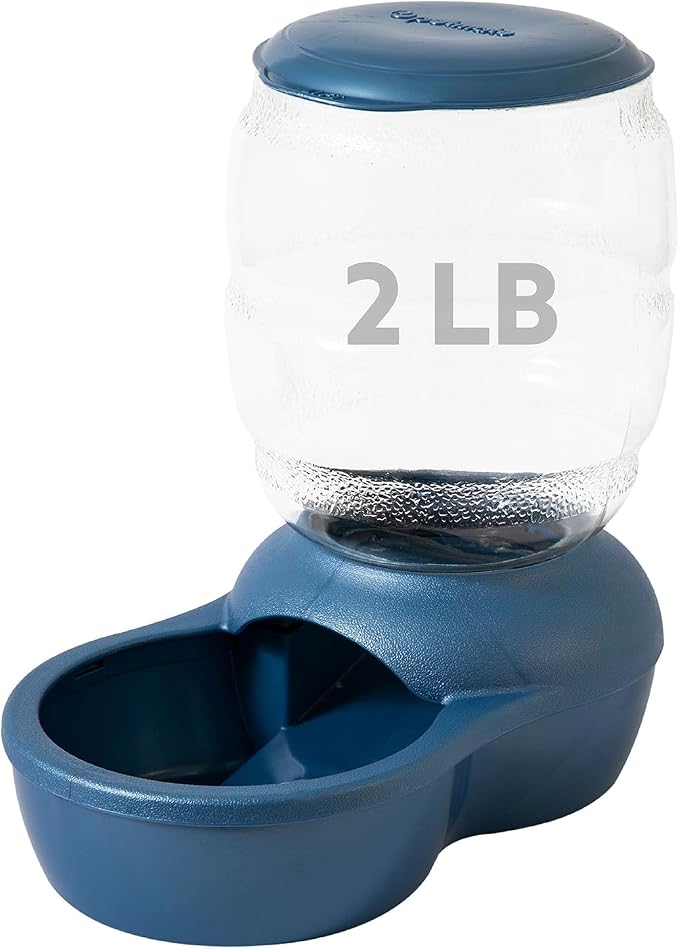 Petmate Replendish Gravity Feeder W/Microban, Pearl Peacock Blue, 2 LB, Made in USA
