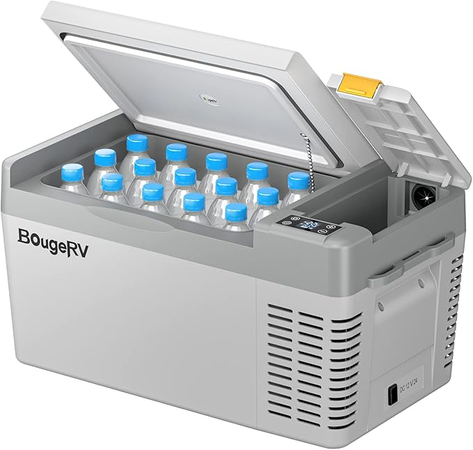 BougeRV 12 Volt Refrigerator, CRPRO 21 Quart 12V Car Fridge, Portable Freezer