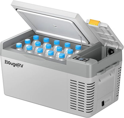 BougeRV 12 Volt Refrigerator, CRPRO 21 Quart 12V Car Fridge, Portable Freezer