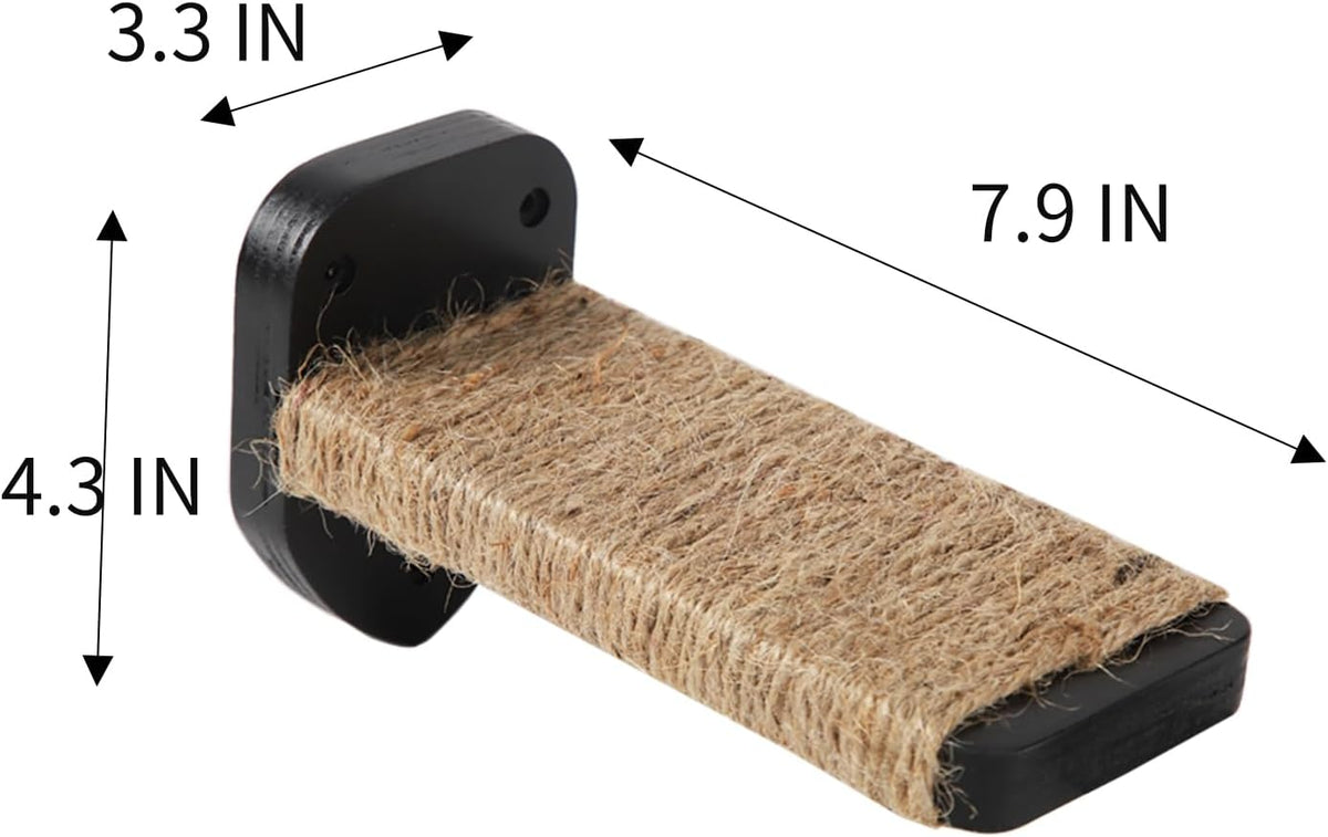 3 Pcs Cat Steps and Perches for Wall, Climbing Shelf With Hemp Rope, Wall-Mounted Furniture Set With Scratching Pads for Playing (Black)