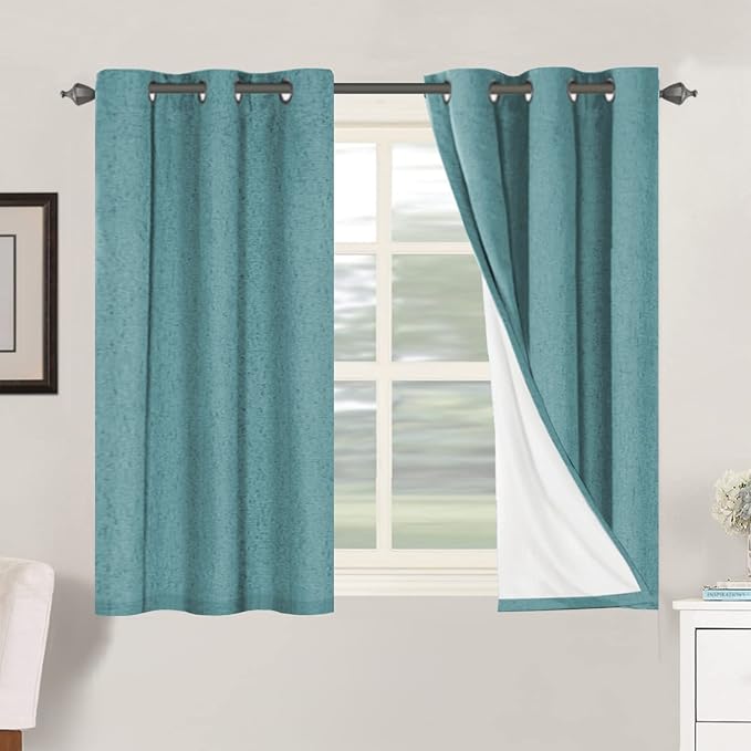 H.VERSAILTEX Primitive Linen Curtains 100% Blackout Curtain Drapes Burlap