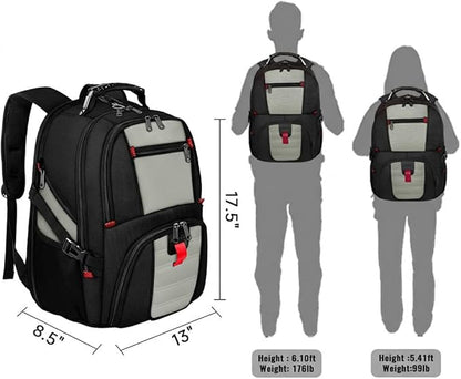 YOREPEK Large Backpack for Men, Extra Large Laptop Backpacks for Men Women, Water Resistant Travel Backpack Airline Approved Business Work Bag Fits 17 Inch Computer, Black