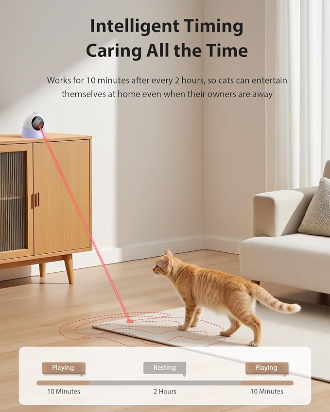 ROJECO Auto Laser Cat Toy - Random Motion Track, Magnetic 360° Base, Run Quiet,Rechargeable with 1000mAh Battery, Auto Sleep & 3 Speed Modes, Safe for Cats,Interactive Cat Toys for Bored Indoor,Purple