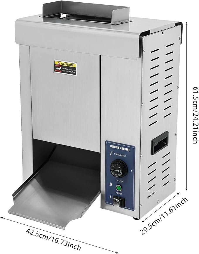 Commercial Burger Bun Toaster, 2000W Commercial Hamburger Bread Baking Machine