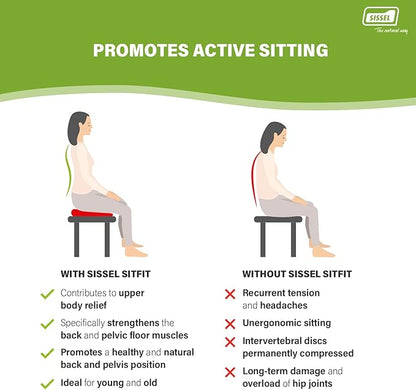 SISSEL SITFIT 14in Red | Active Sitting & Training | Strengthens Back & Pelvic Floor Muscles | Versatile Use: Legs & Veins | Adjustable Pressure | Includes Exercise Poster