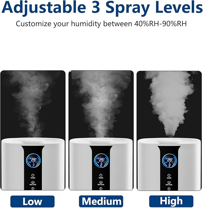 9L Smart Humidifiers for Bedroom Large Room, 2.3Gal Cool Mist Top Fill Diffuser