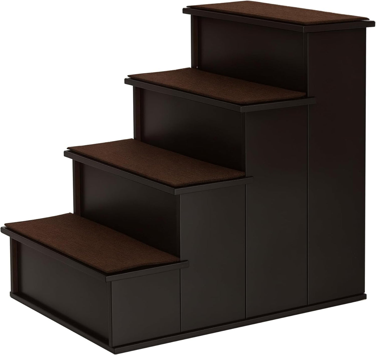 PawHut Pet Stairs, Small Pet Steps with Cushioned Removable Covering for Dogs and Cats Up to 22 lbs, Brown