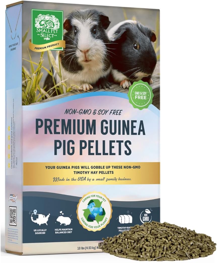 Small Pet Select-Premium Guinea Pig Pellet Food, Non-GMO, Soy Free. Local Ingredients in Pacific Northwest, 10lb, Green (10lbgpnongmo)