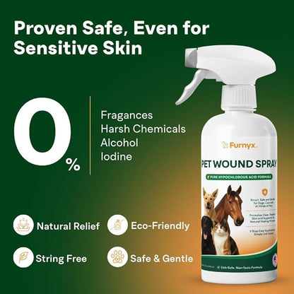 Sting-Free Wound & Skin Care Spray for Dogs, Cats & Pets | Vet-Grade Repair Mist for Cuts, Hot Spots, Rashes, Burns & Itch Relief | Non-Toxic, No Alcohol, Lick-Safe, No Residue (8 fl oz)