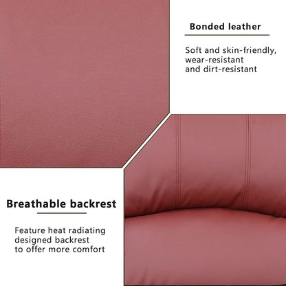A Ainehome Living Room Furniture Set Leather Recliner Sofa Set Loveseat Chair Furniture Sofa Set for Living Room/Small Space/Rv/House/Office/Theater Seating (A-Red Leather, Sofa(3seater))