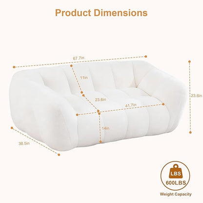Giant Bean Bag Chair, 2 PCS Bean Bag Chairs for Adults Kids, Oversized Plush Bean Bag Couch with Armrest, Large Chair with Filler, Stuffed Accent Chair Lounge Floor Sofa for Gaming, Reading, Beige