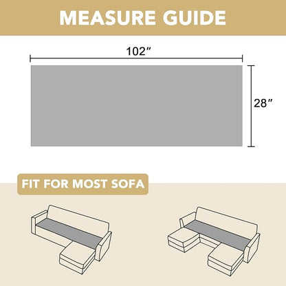 H.VERSAILTEX Chenille Couch Cover for Dogs Washable Soft Fuzzy Sofa Covers for 3 Cushion Couch Sectional Sofa Cover Thick Pet Couch Cover Protector Non-Slip Dog Bed Cover(Grey, 28" x 102")