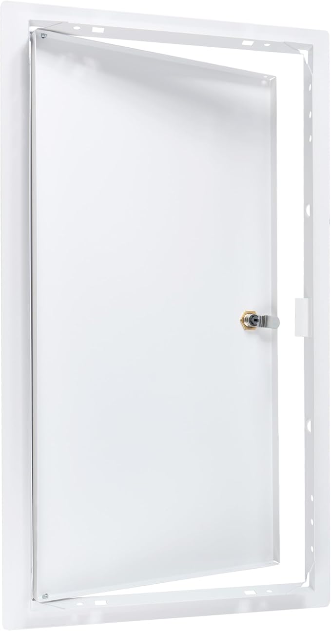 10" x 20" Lockable White Metal Access Panel. Service Shaft Door Panel