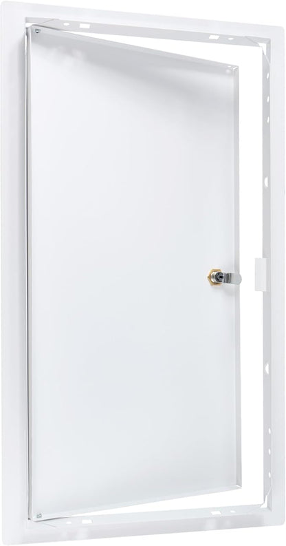 10" x 20" Lockable White Metal Access Panel. Service Shaft Door Panel
