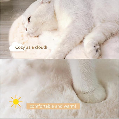 SHENGOCASE 2-Pack Cat Dog Bed Cushion, 10.6" x 17.5", Faux Rabbit Fur, for Wall Box House Crate Cage Kennel Perch, Cat Tree Pillow Pad Mat Replacement