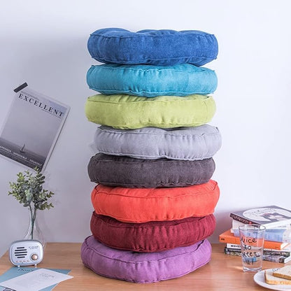 vctops Round Chair Pad Seat Cushion Solid Color Soft Chair Pads Comfy Velvet Cushion Pillow for Kitchen Dining Office Chair Kids Reading (Blue Green,Diameter 18")
