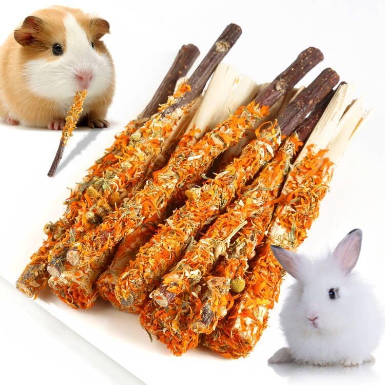 Apple Sticks for Rabbits, Natural Bunny Chew Toys Wood Treats Food for Small Animals,Hamsters, Chinchillas Squirrel Bunny Guinea Pigs Small Pet Apple Chew Sticks