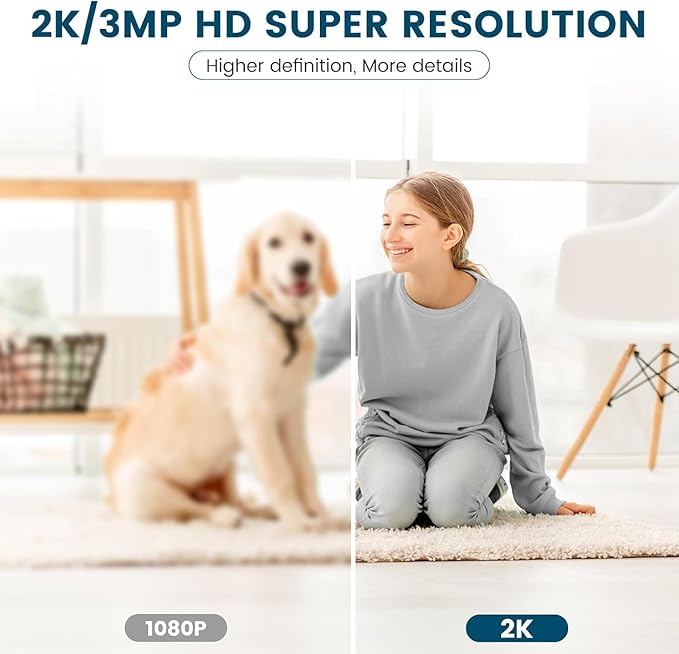 litokam 360 Cameras for Home Security 2K, 2 Pack Indoor Security Camera for