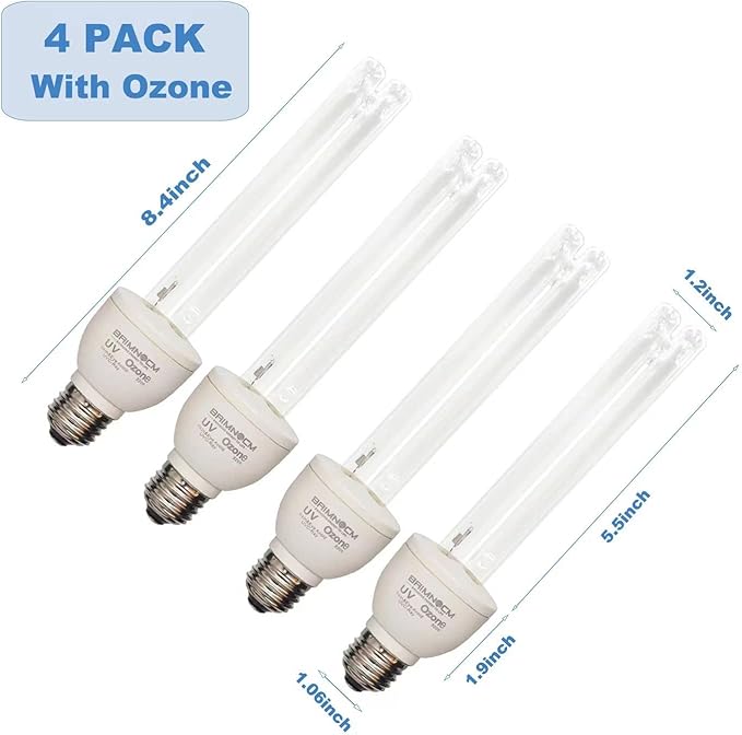 BAIMNOCM 4 Pack 25 Watt UV Light Bulb