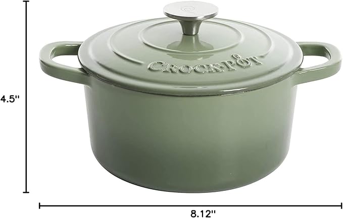 Crock-Pot Artisan Round Enameled Cast Iron Dutch Oven, Gradient Red