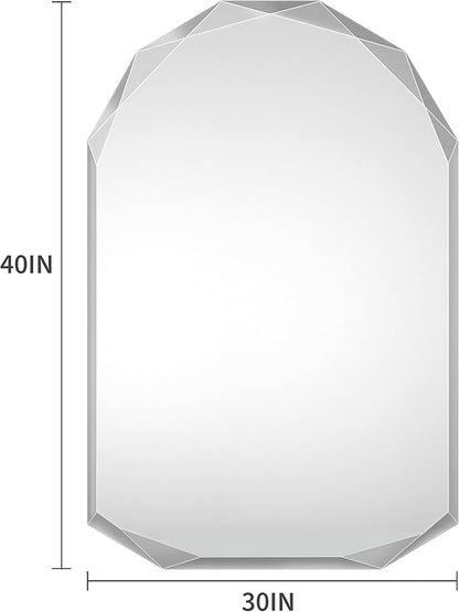 Suidia Bathroom Mirror, Frameless Bathroom Mirror