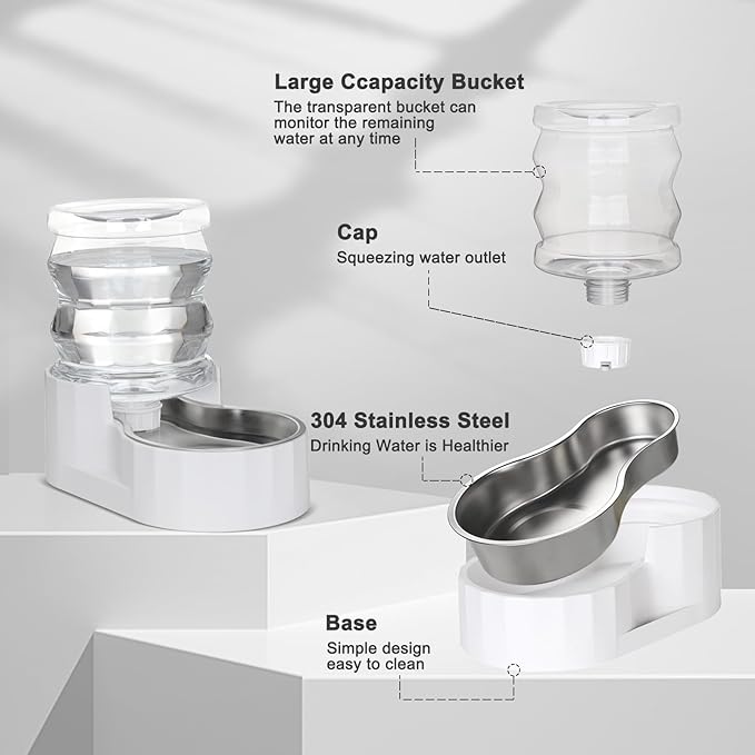 RIZZARI Gravity Water Bowl Dispenser