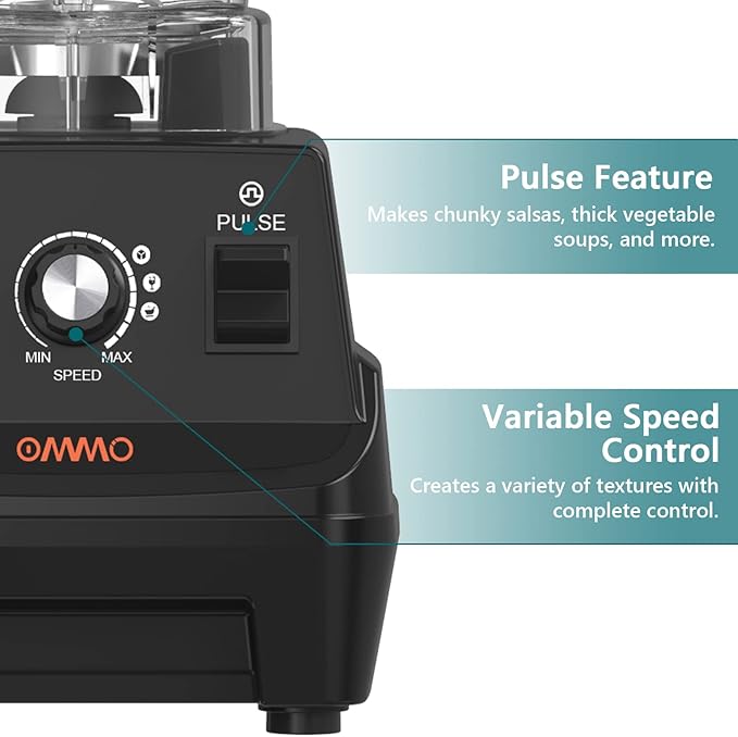 OMMO Blender 1800W, Professional High Speed Countertop Blender