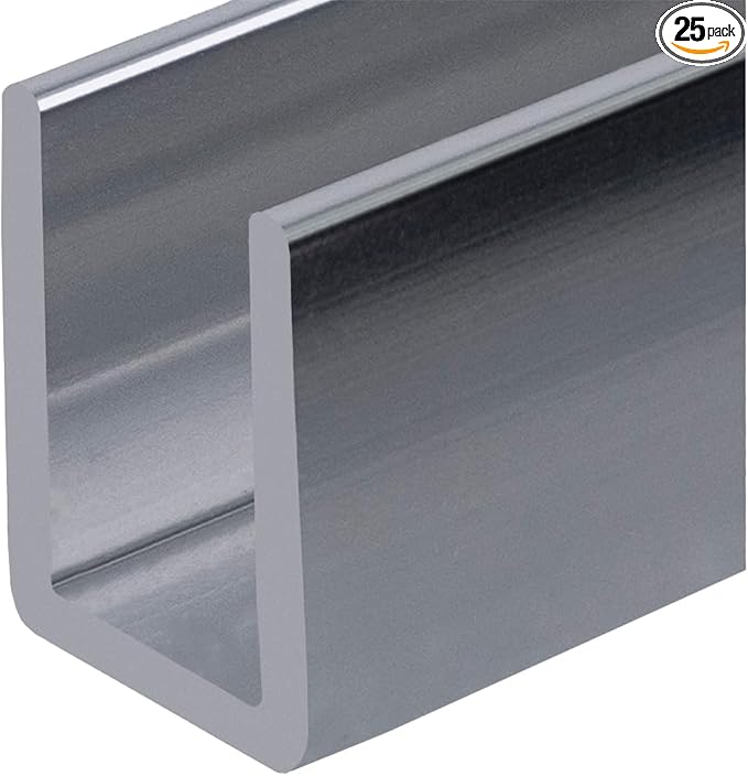 Brixwell SDCD38BS-CCP24-XCP25 Brushed Stainless 3/8" Fixed Panel Shower Door