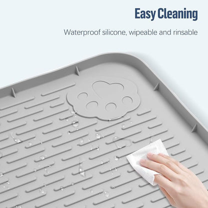 Pee Pad Holder for Dogs 70''x45'' Silicone Puppy Pee Pad Tray, Light Grey | Extra Large Dog Potty Tray Leak-Proof, High Edge, No Spill Training Pads for Floor Protection, No Pee Pads