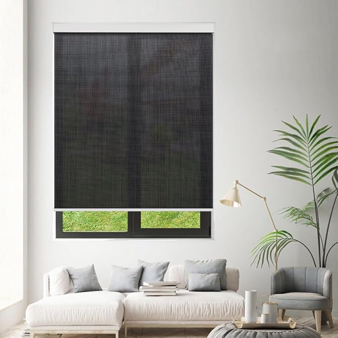 Tipiace Motorized Blinds with Remote Window Roller Shade Wireless Rechargeable