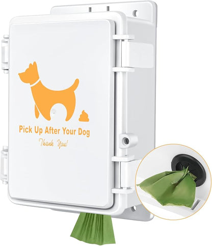 Dog Poop Bag Dispenser, Wall Mount Dogs Waste Bag Holder 100% Water Proof Outdoor Dog Waste Station for Yard Sign for Home Porch Yard (Dispenser Only)