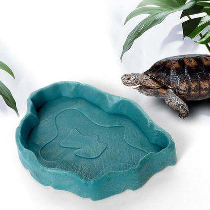 Reptile Food and Water Bowl, Plastic Feeding Plates for Turtle, Tortoise, Lizard, Chameleon, Iguana, Snake, Gecko