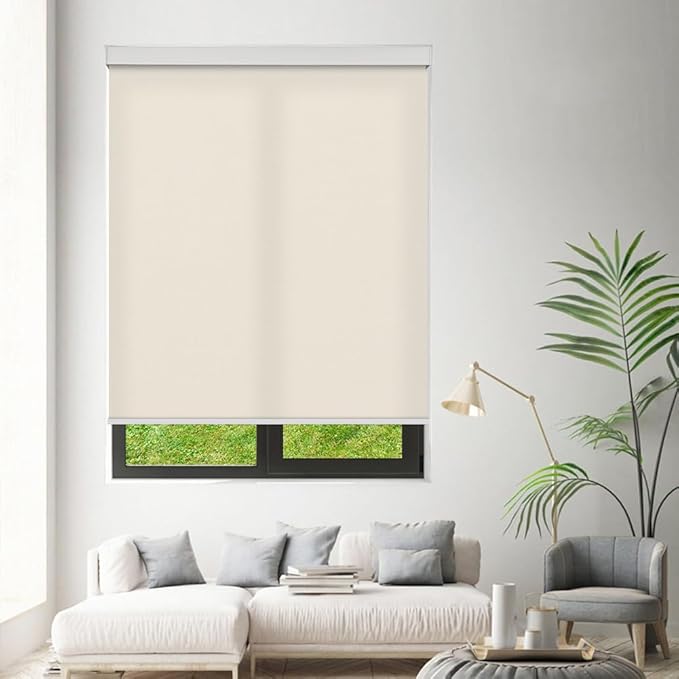 Tipiace Motorized Blinds with Remote Window Roller Shade Wireless Rechargeable