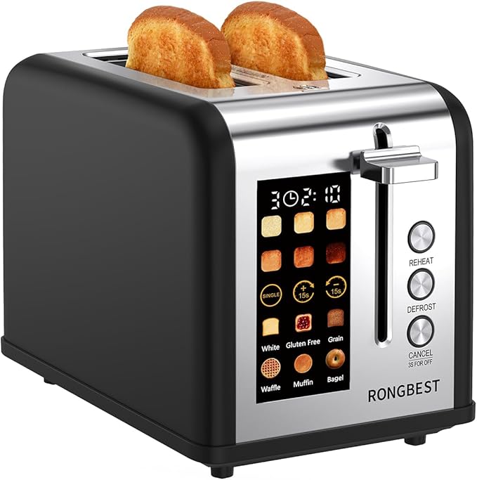 2 Slice Easy Touch Screen Toaster, Stainless Steel Toaster