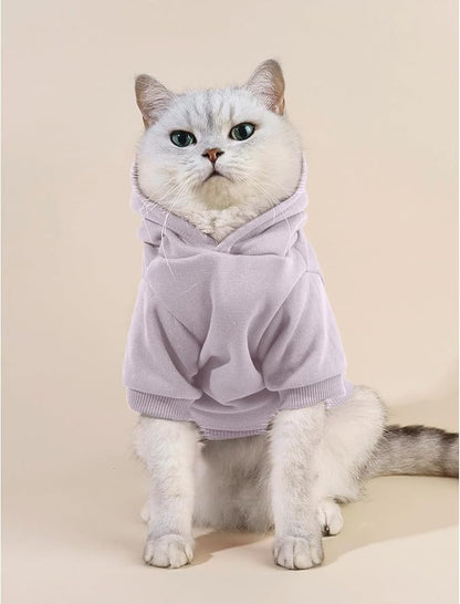 Cat Hoodies for Cats Puppy Pet Clothes Cat Apparel Little Miss Attitude Print Dog Hoodie for Small Medium Dogs Outfits for Kittens(Purple,XL)