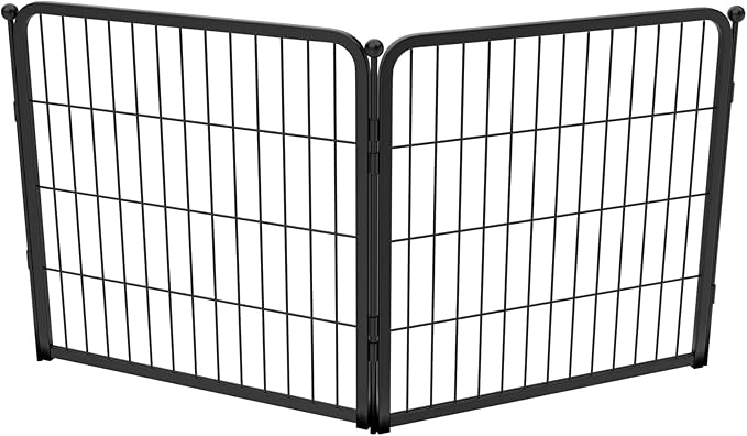 FXW Acrylic & Metal Unleashed Indoor Dog Playpen - Stress-Free and Safe Play, Heavy Duty 24 Inch 2 Wire Panels Dog Pen for Puppy and Small Dogs, Black│Patented